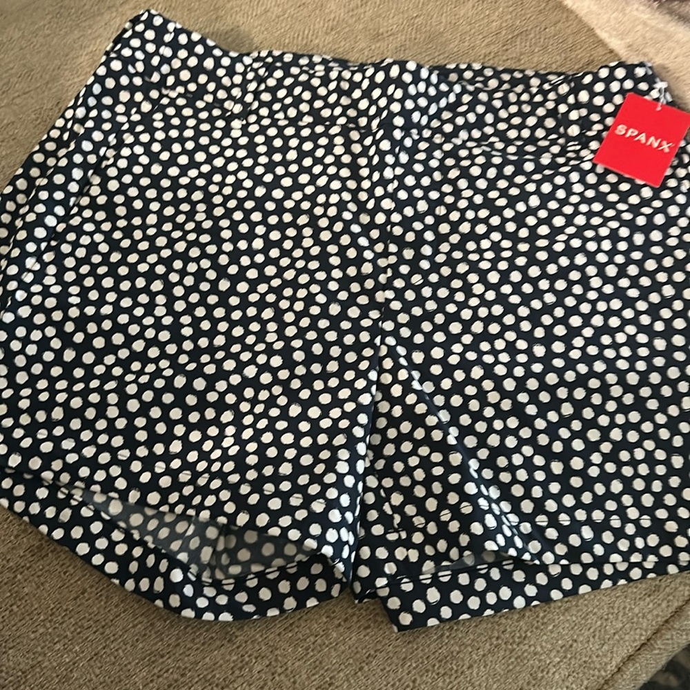 Spanx Sunshine Shorts 4”Polka Dot Kelly Blue size M